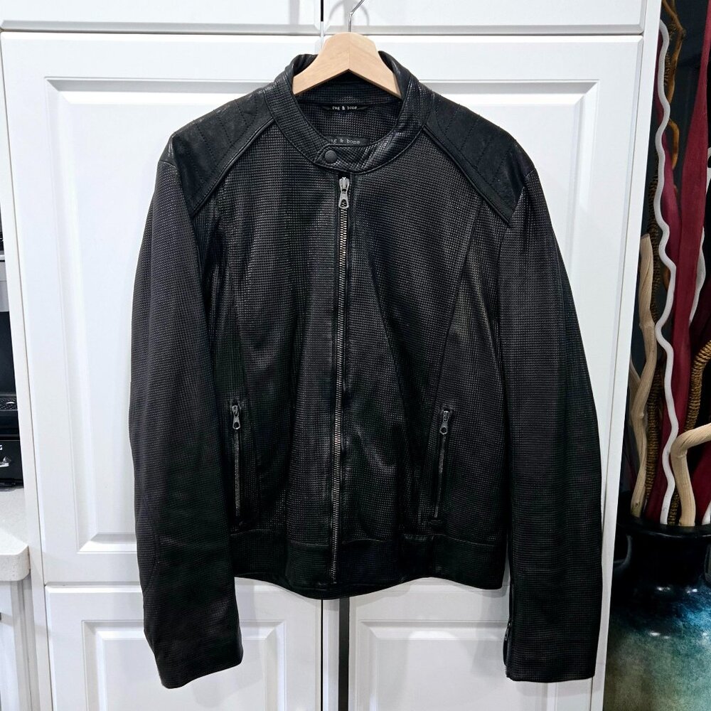 Rag & Bone Quilted Leather Biker Jacket
